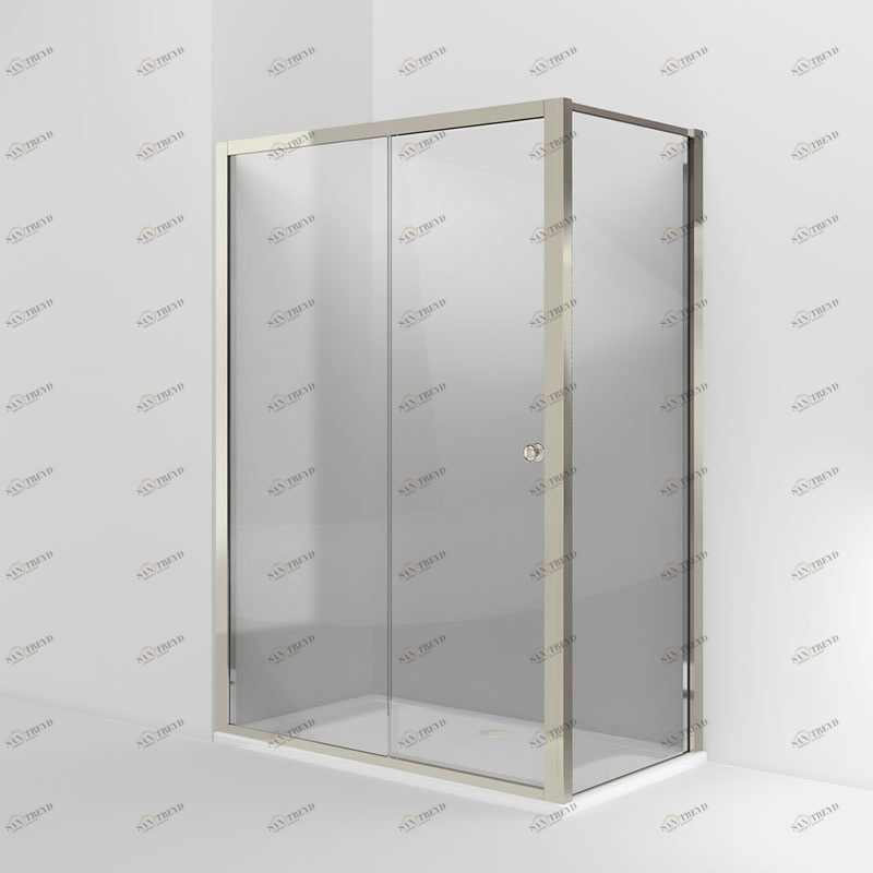 Дверь Arcade 1400mm раздвижная с боковым экраном 800mm, никель [ARC47 + ARC52] Arcade Burlington ARC47A, ARC47B, ARC52