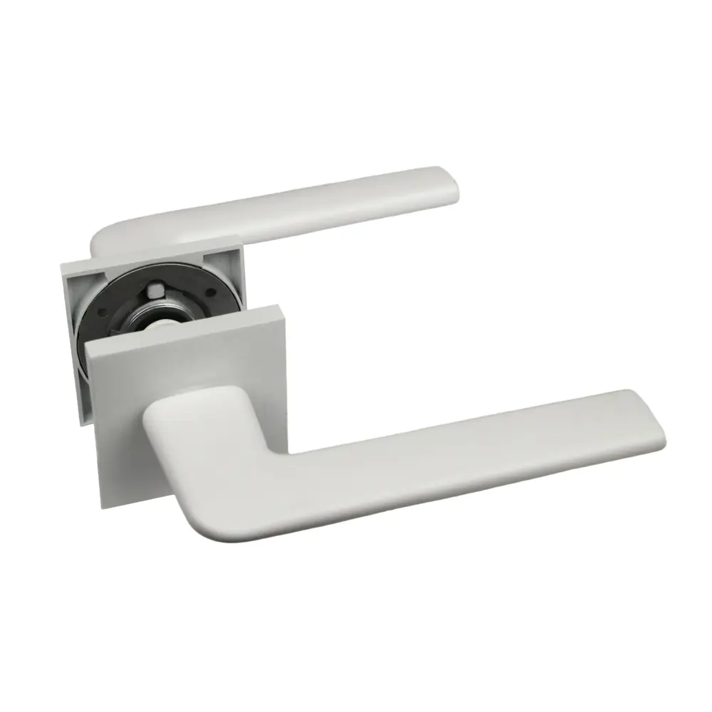 Дверная ручка на розетке KREAFORTA Акация без запирания цвет белый STLM-2146147