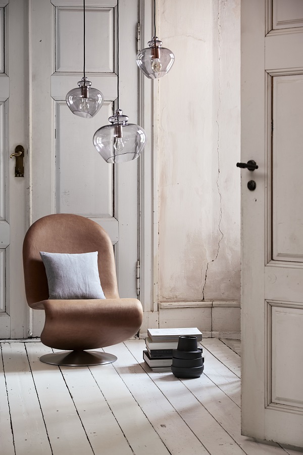 Лампа подвесная Grace, ø30 см, бронзовое стекло, черный цоколь Frandsen 14871970505001 - Вид №3