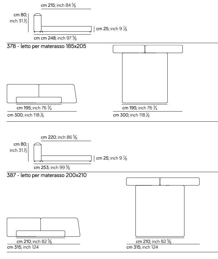 Двуспальная кровать из ткани с мягким изголовьем Amura ARCH-00109749 - Вид №7