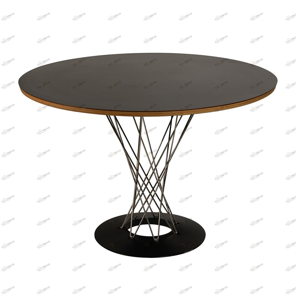 Обеденный стол круглый черный с металлической ножкой Isamu Noguchi Style Cyclone Table SOHO DESIGN ISAMU NOGUCHI 131571 Черный 