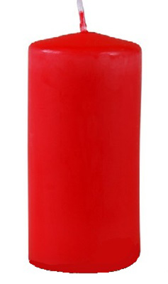 079818 Свеча пеньковая 8 х 20 см 813 г красная Омский Свечной 
