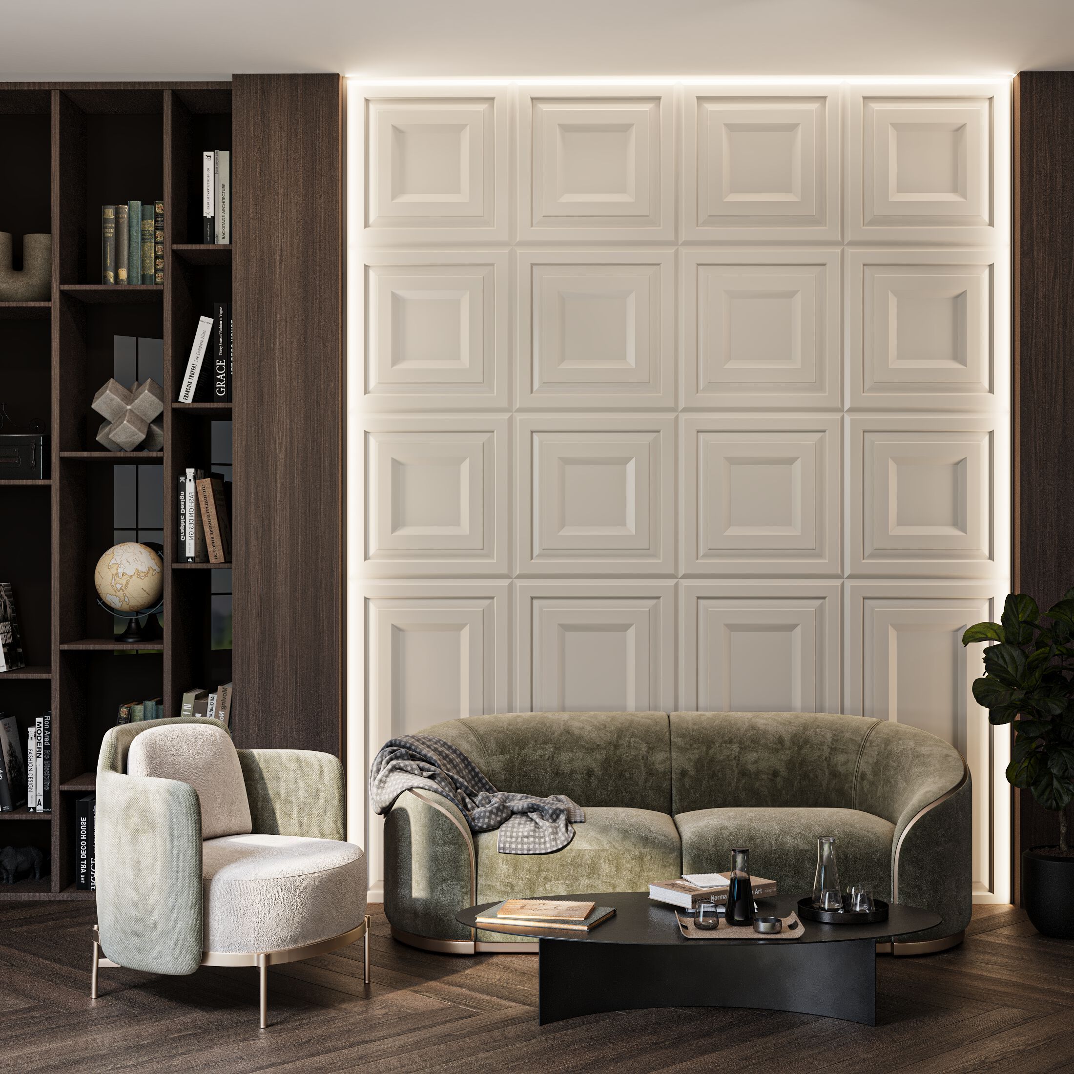 Трехмерное гипсовое покрытие WallDeco F-02 ARCH-00007373 - Вид №2