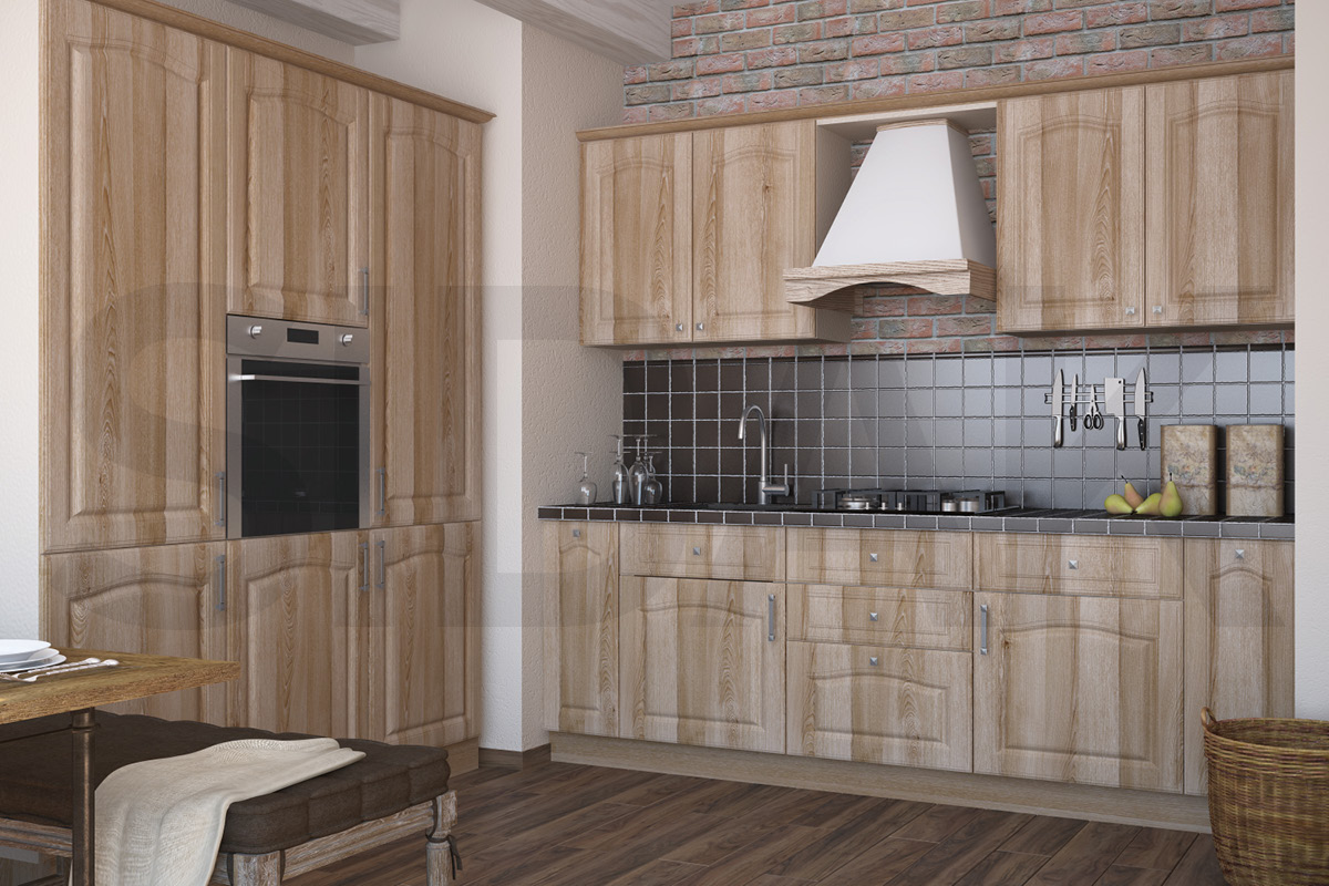 Фасады для кухни Кантри Фрезеровка «Оксфорд» Дуб Мелинга №169 SIDAK SIST1580-212 - Вид №1