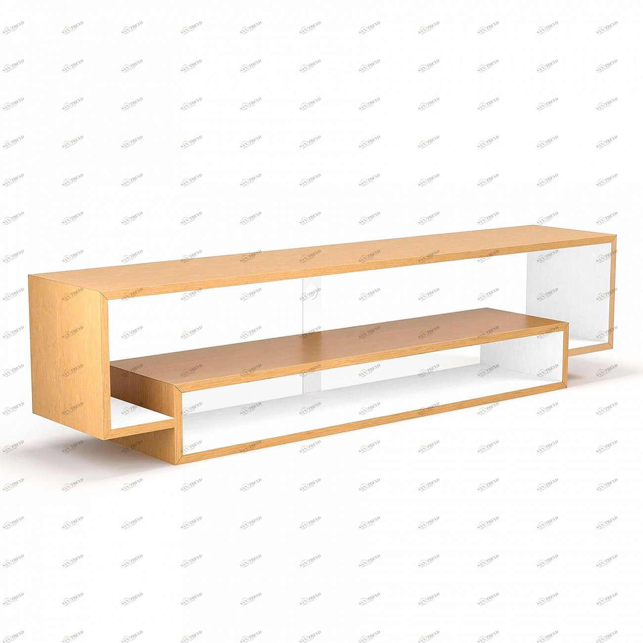 Тумба под телевизор длинная белая 140 см Tube-2 BRAGIN DESIGN  256497 Бежевый 