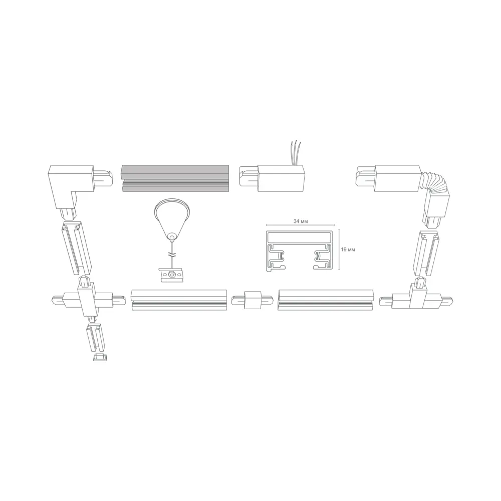 Трековый шинопровод Wolta WTL-TR2/01B 2 м, цвет черный STLM-2200229 - Вид №8