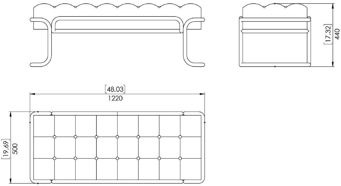 Prieto Studio Кожаная скамейка с алюминиевой конструкцией Lotus Lot004 - Вид №6