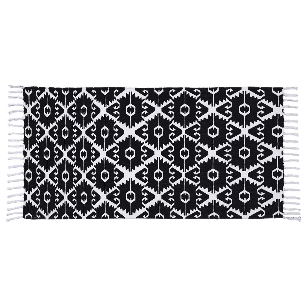 Коврик грязезащитный KREAFORTA Cauvery 60x120 см хлопок цвет черно-белый STLM-2026745 - Вид №1