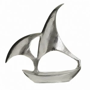 Статуэтка декоративная металлическая серебряная "Лодка" TO4ROOMS  00-3839073 Серебро