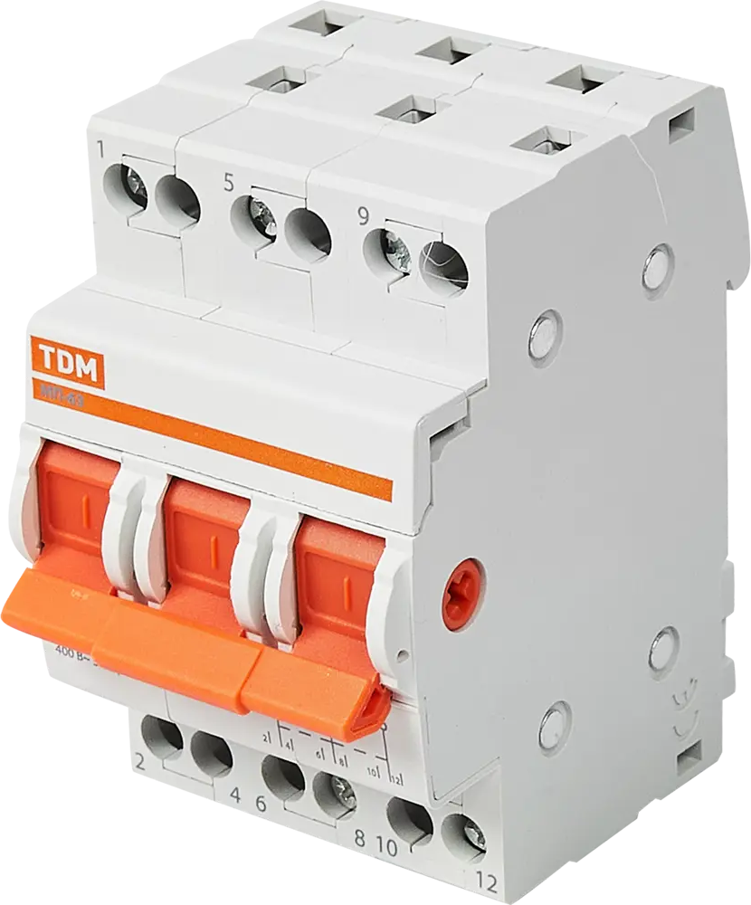 Выключатель нагрузки TDM Electric МП-63 3P для электрощитов 84399546