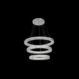Подвесной светильник серебристый с 3 кольцами Citilux Olimpia EL330P90.1 CITILUX ДИЗАЙНЕРСКИЕ, OLIMPIA 00-3889690 Серебро