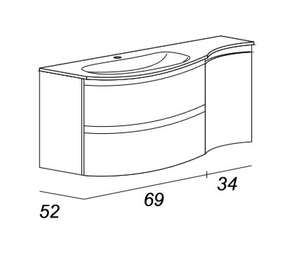 Мебель для ванной CEZARES VAGUE 104 Antacite 44221 - Вид №2