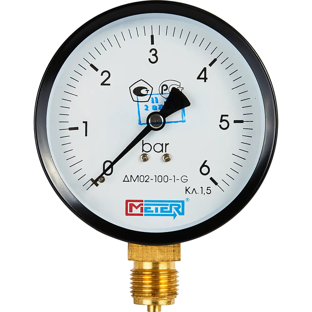 Манометр радиальный Метер 100 мм 6 бар 1/2" STLM-2176860