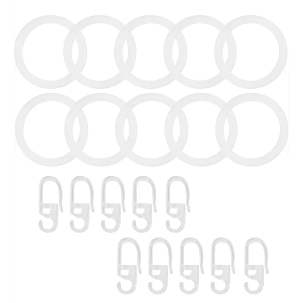 Кольцо с крючком пластик D25 мм цвет белый 10 шт Santreyd Кольцо с крючком для  карниза STLM-2196482 - Вид №1