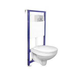 042413 Подвесной унитаз настенный Хромированный BERGES  Турция