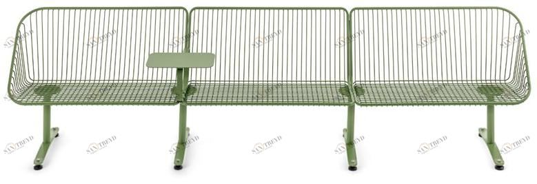 Nola Industrier Модульная скамья из стали с порошковым покрытием со спинкой sun-id-1353708