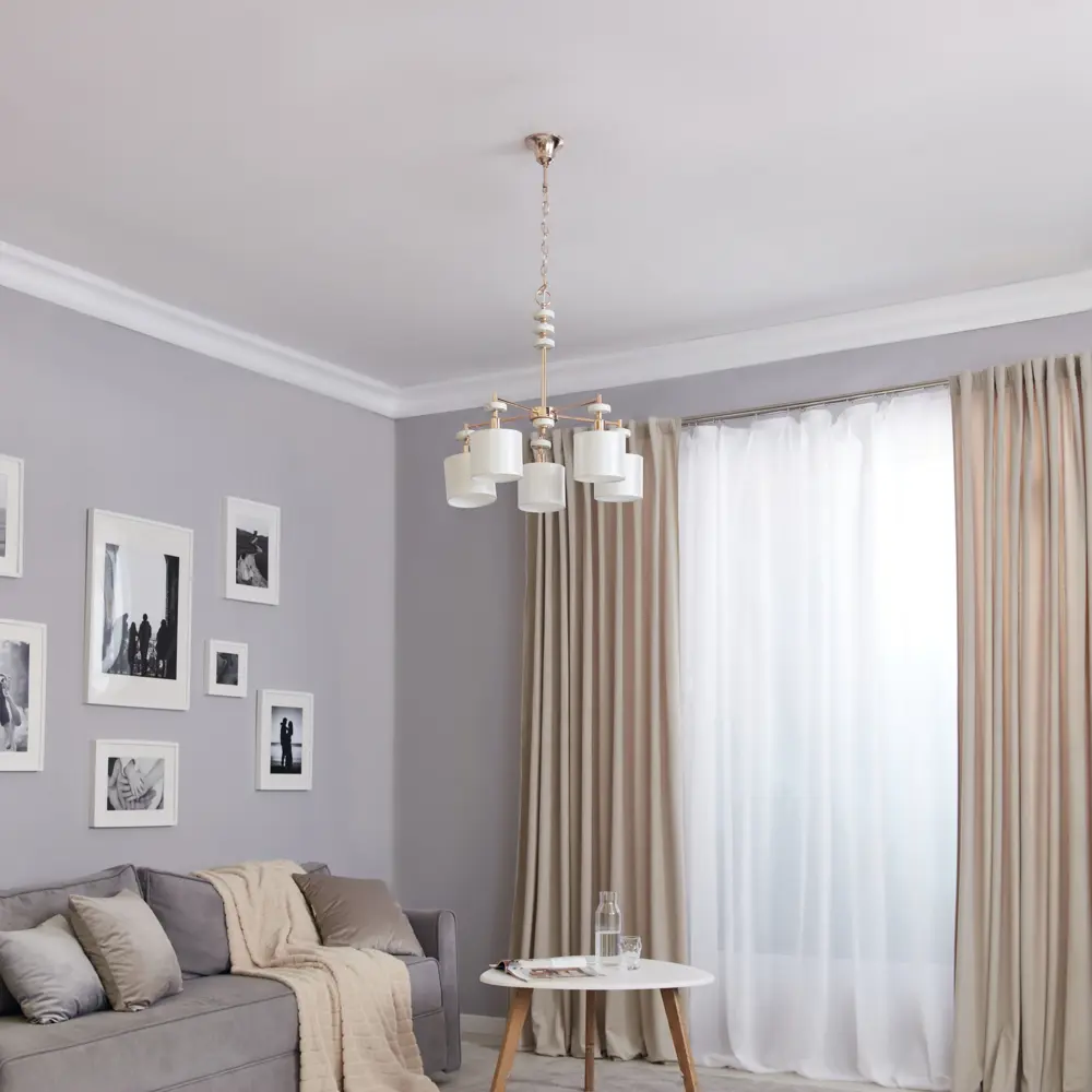 Люстра подвесная Freya FR5015PL-05G, 5 ламп, 20 м², цвет золотистый/белый 89168095 STLM-2040815  - Вид №8