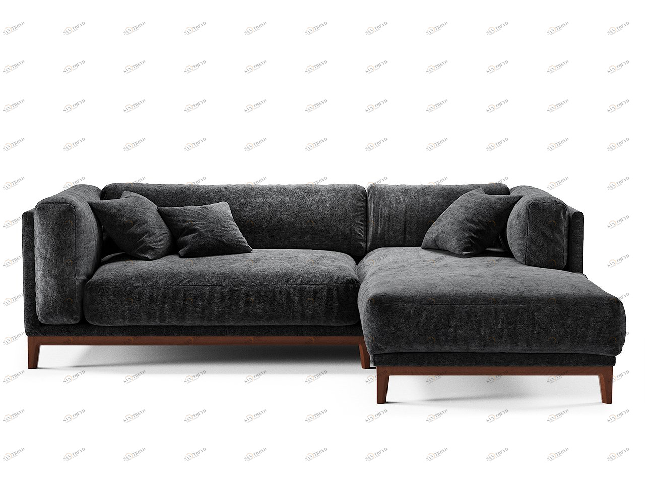 Диван Case угловой серый на темных ножках THE IDEA ДИЗАЙНЕРСКИЕ 210545 Серый 