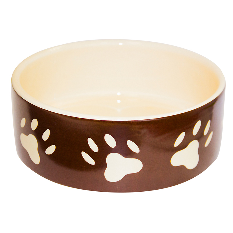 ПР0042290 Миска для животных Лапы коричневая керамическая 16х6см 560мл MAJOR  - Вид №1