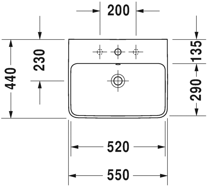 2335550030 Подвесная раковина настенная овальная Duravit ME BY STARCK - Вид №1