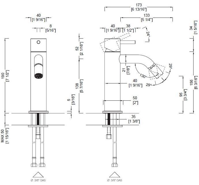 RIFRA Смеситель для биде, однорычажный, из нержавеющей стали Forty 1210031/2 - Вид №1