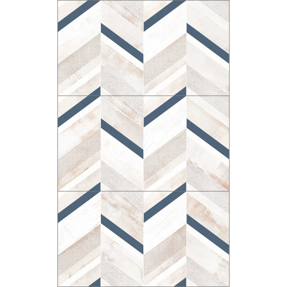 Декор настенный LB Ceramics Блю шеврон 25x45 см матовый цвет бежевый STLM-2210133 - Вид №1