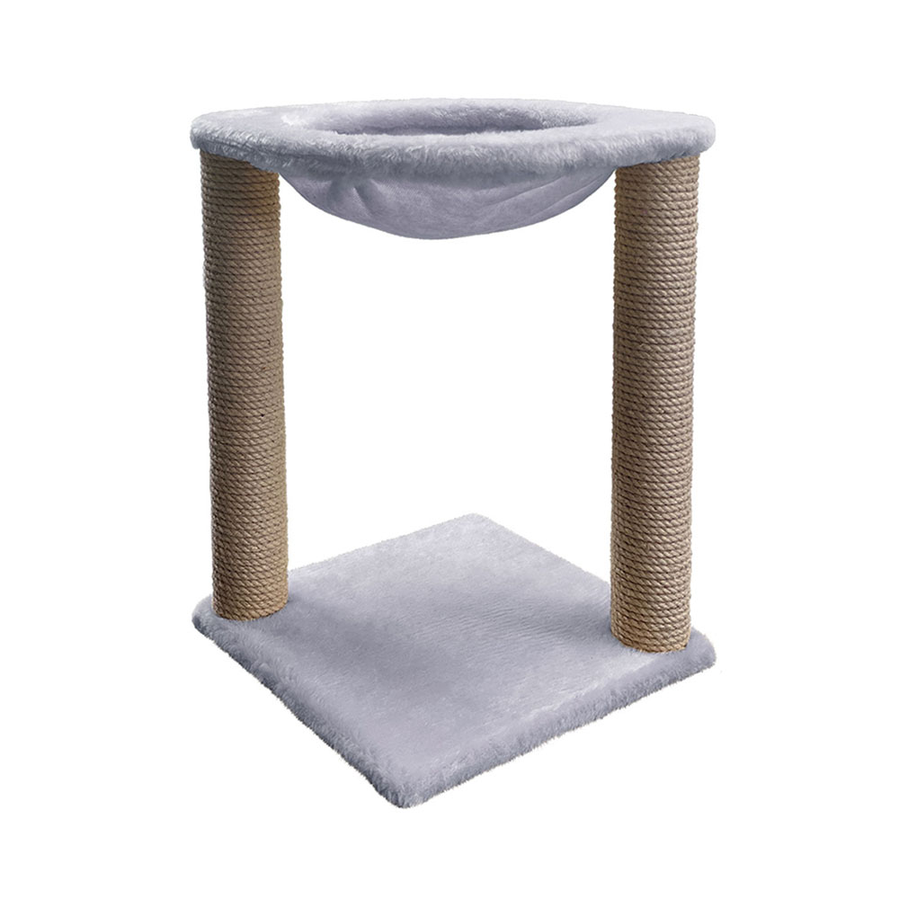 ПР0060012 Когтеточка-столбик для кошек №3 гамак джут серебро ЗВЕРЬЕ МОЕ 