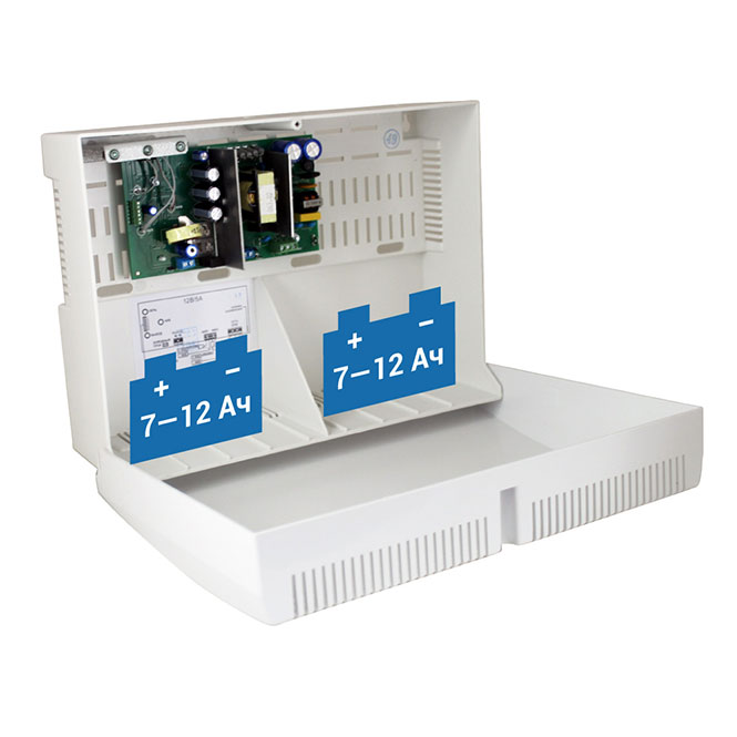 SKAT-1200I7 power supply 12v 5a case for 2x12ah battery cold start ss tr pb Бастион  - Вид №1