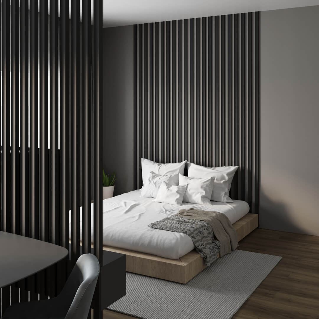 Интерьерная Рейка МДФ STELLA Планкен Рекесс De Luxe Black Lead 19*50*2700 (уп.4 шт.) STSR-844 - Вид №6