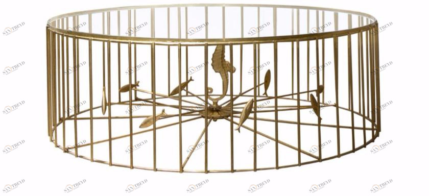 SOFTHOUSE Круглый металлический журнальный столик для гостиной Gabbia sun-id-1500685