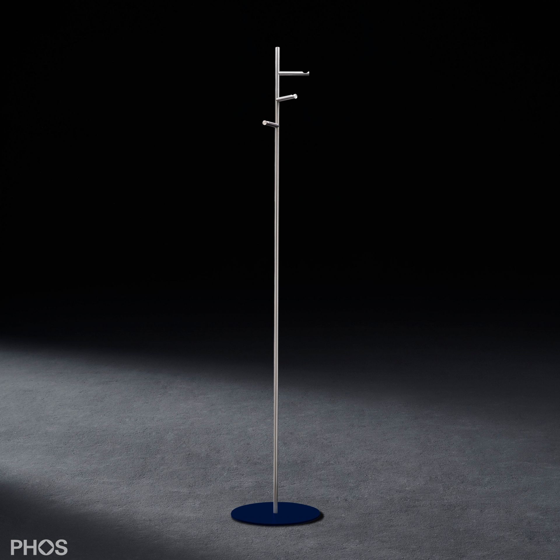 GSTH3V-BPB Вешалка для одежды с 3 вогнутыми крючками, основание: синее. PHOS 