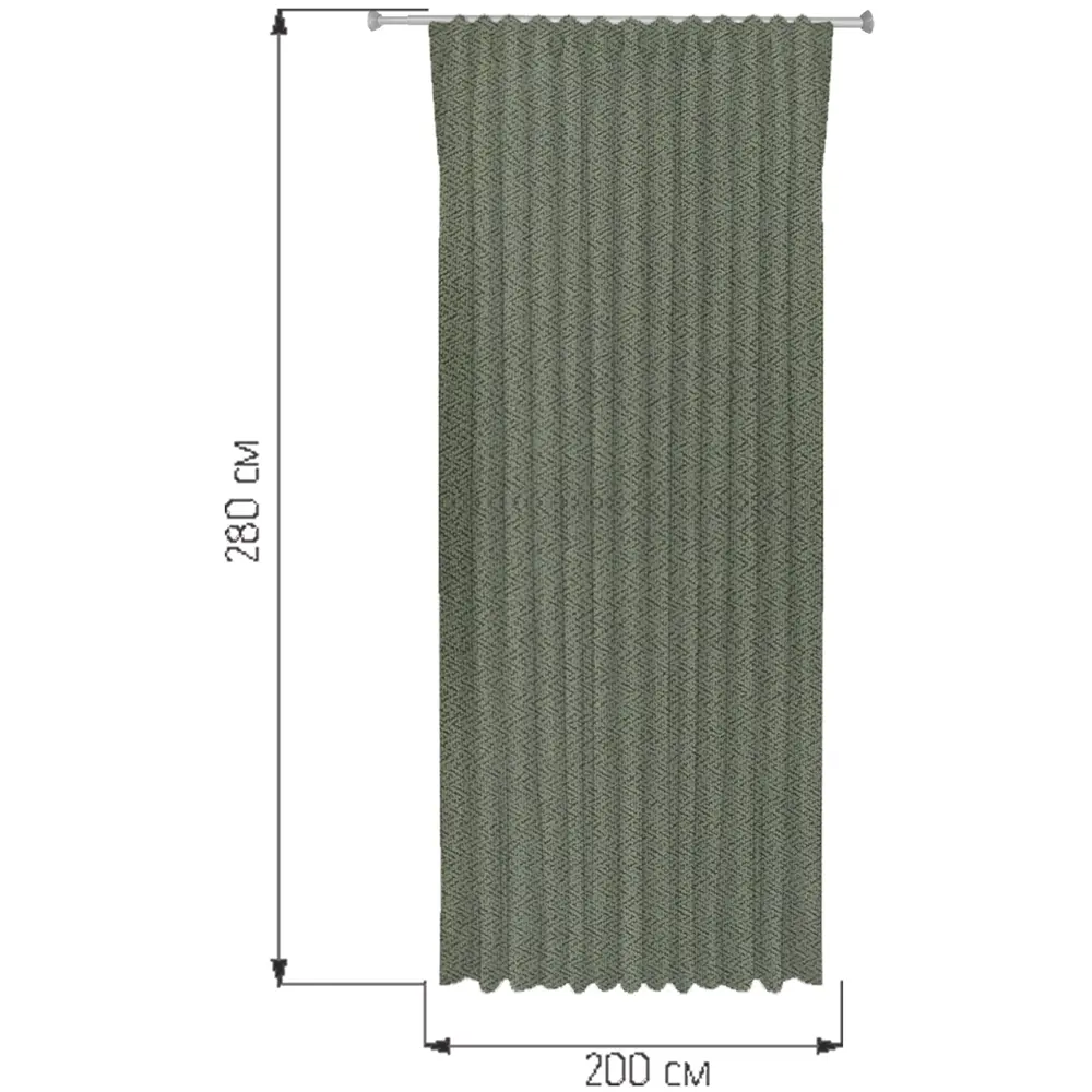 Штора WITERRA димаут оливковая 200x280 см с универсальным креплением 89427491 STLM-1574433 - Вид №2