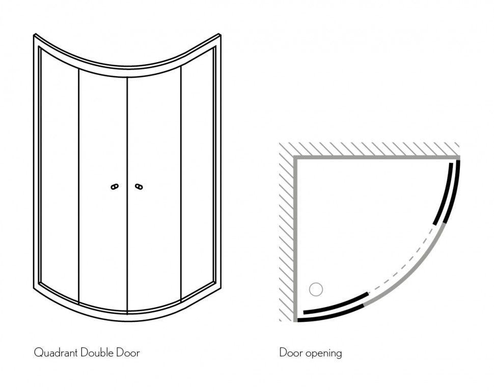Quadrant 900 x 900mm, двери раздвижные Britton Burlington EQDSC0900  - Вид №2