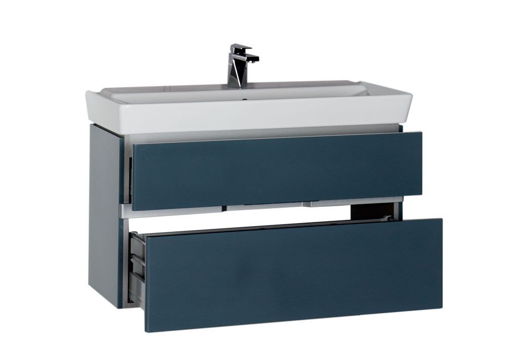 Тумба с раковиной Aquanet Виго 100 сине-серый 0018336100168784 - Вид №1
