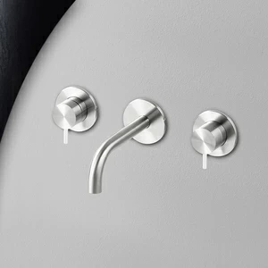 Смеситель для раковины сталь глянцевая с белой ручкой Toki Radomonte TKI28LCIL21