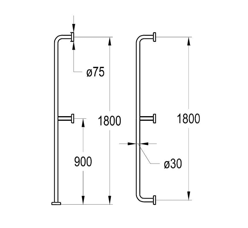 Фиксированная вертикальная ручка для ванной комнаты IDRAL ARCH-00116452 - Вид №2