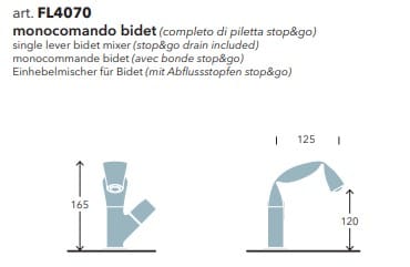 Металлический смеситель для биде Ceramica Flaminia Fold ARCH-00035692 - Вид №2