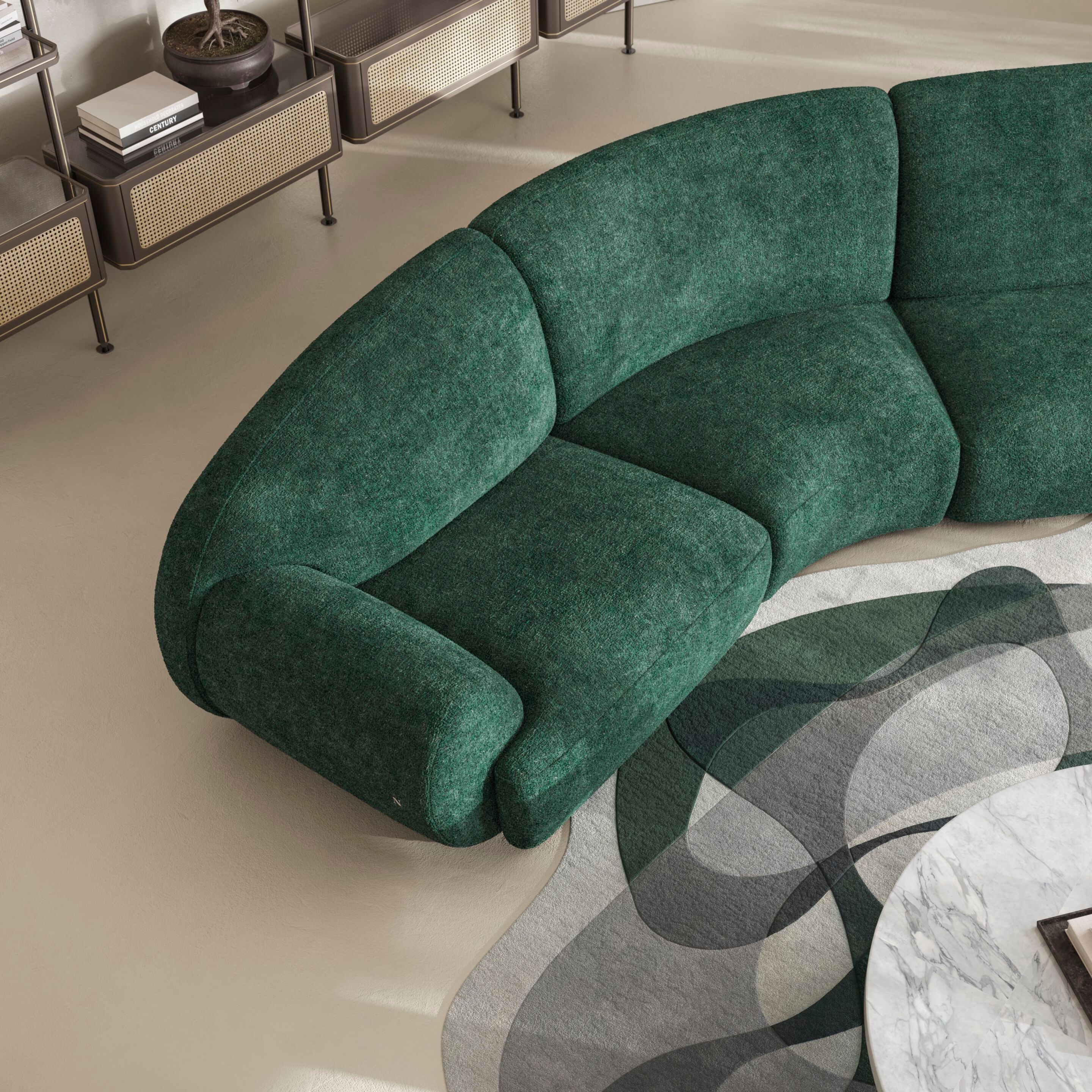 Угловой диван из ткани Natuzzi Italia память ARCH-00119901 - Вид №11
