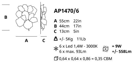 Serip Бра ручной работы из бронзы Pathleaf Ap1470/6 - Вид №2
