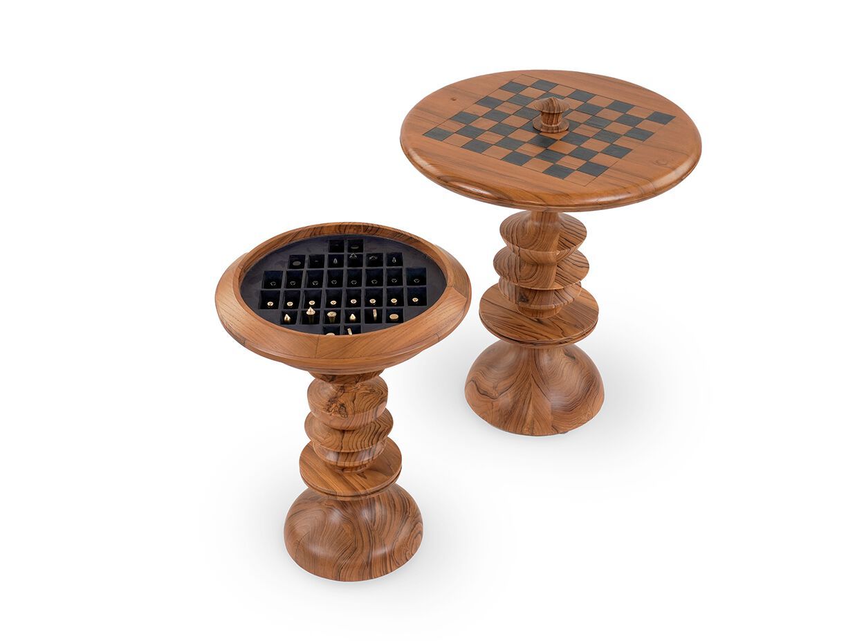 Круглый шахматный стол из тикового дерева Alankaram ATAMAI ARCH-00130533 - Вид №1