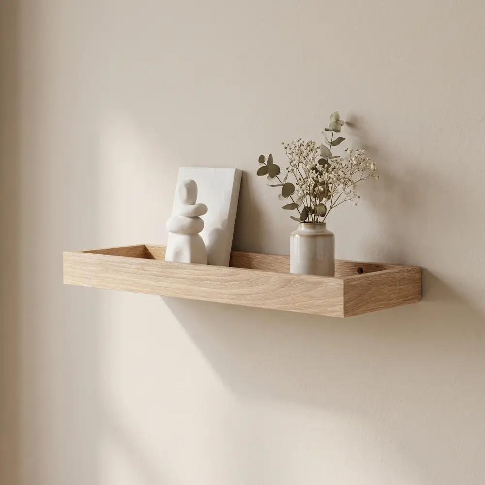 Настенная полка KONSENSA 40x15см со скрытым креплением МДФ цвет дуб STLM-2177011