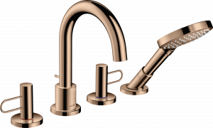 38445300 Смеситель на край ванны на 4 отверстия с петлевыми ручками AXOR UNO