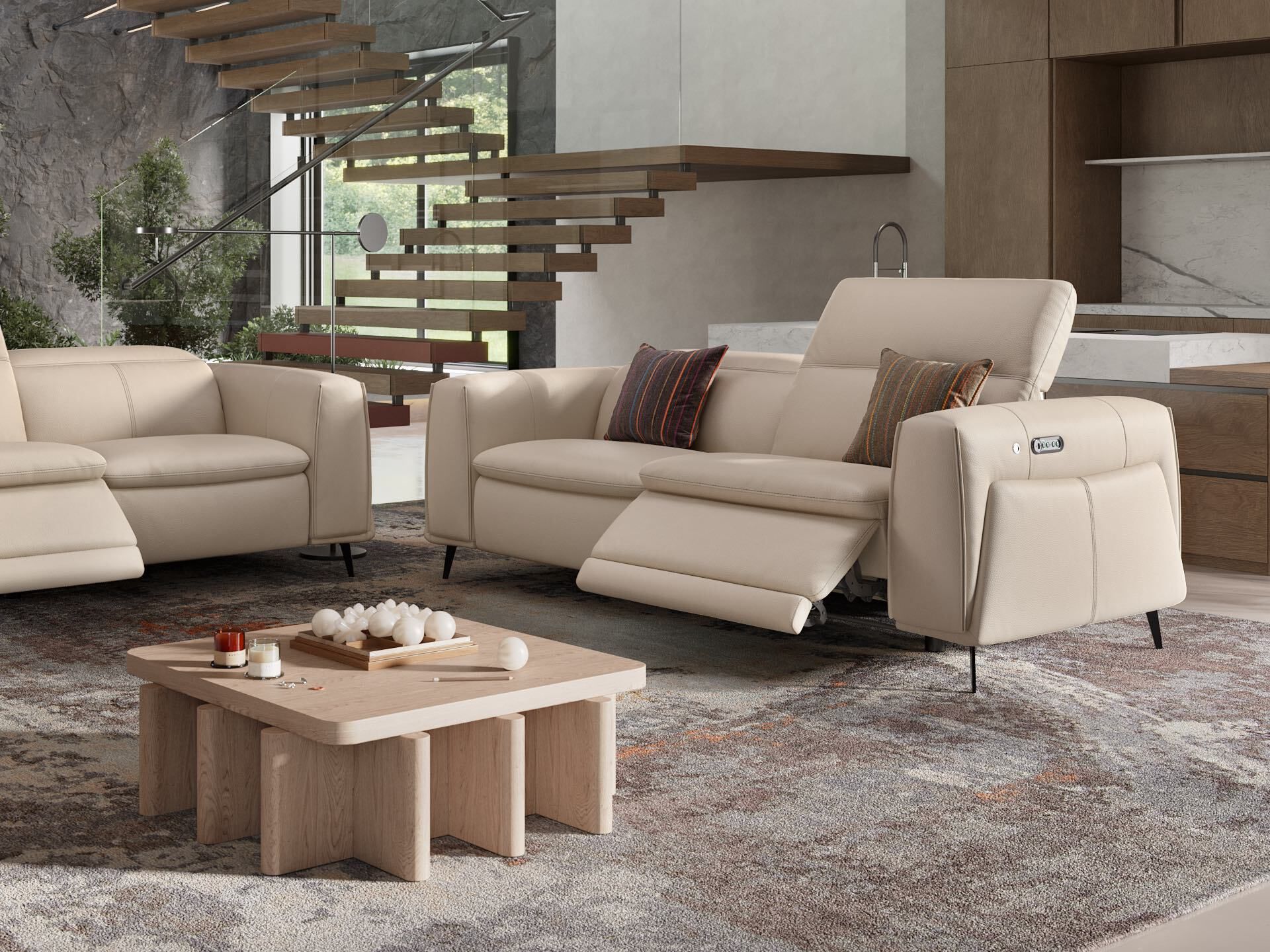 3-местный кожаный диван Sofanella Belluno ARCH-00019891 - Вид №2