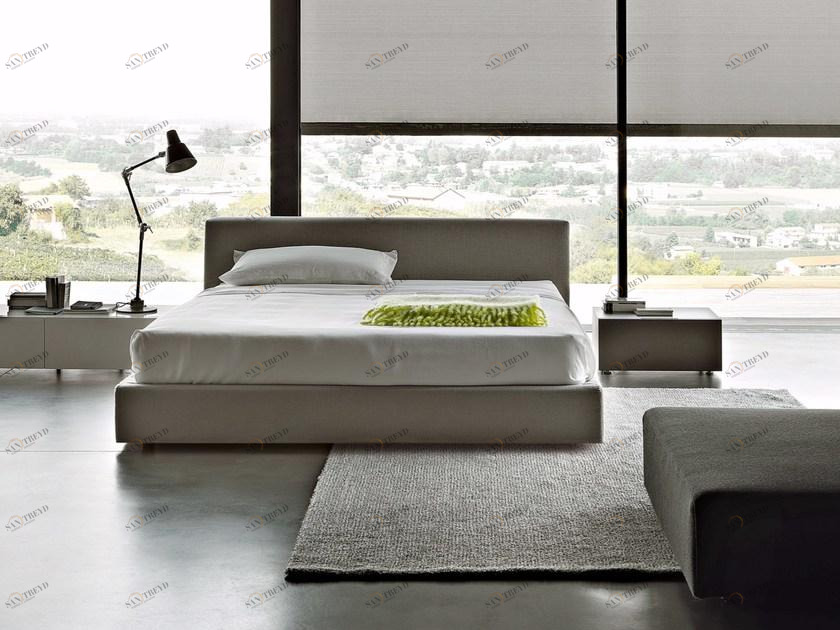 Lema Двуспальная кровать с обивкой из ткани sun-id-1504432