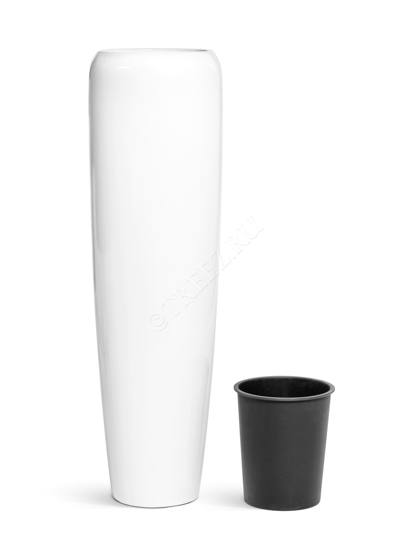 41.3320-05-036-WH-097 Кашпо  Effectory - серия Gloss - Высокий конус Design - Белый глянцевый лак Цветочная коллекция  - Вид №10