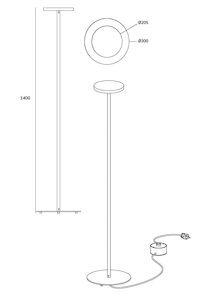 Алюминиевый светодиодный торшер Exporlux P# P03 SA SLD 1400 ARCH-00119026 - Вид №2