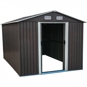 85671558 Садовый сарай для инструментов 257x202x312 см оцинкованная сталь темно-серый