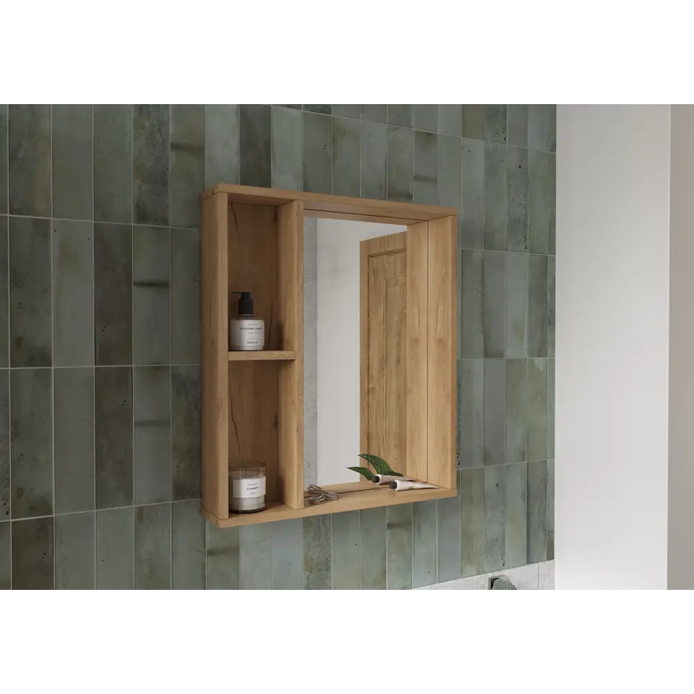 Зеркало для ванной Сохо KONSENSA с полками 60x69.6 см цвет светлый дуб STLM-2048394 - Вид №5
