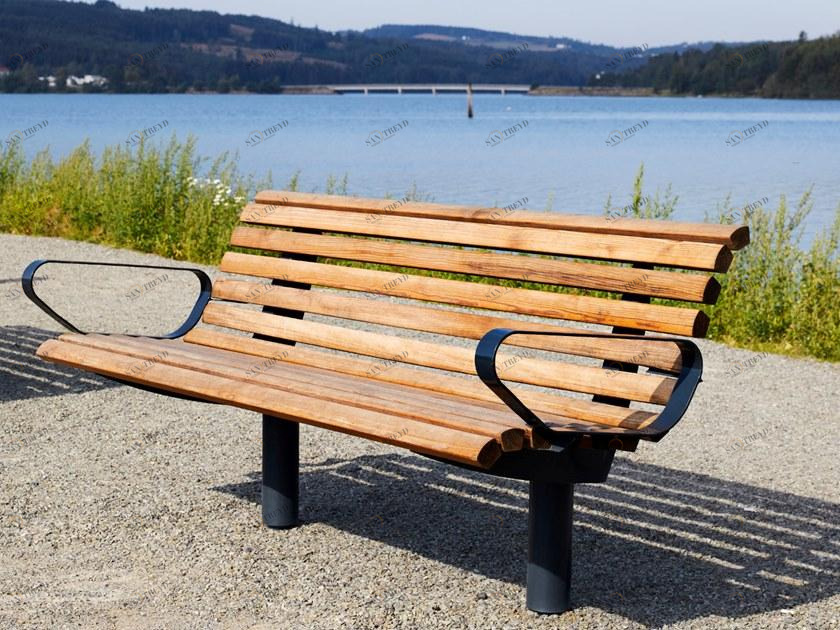 VESTRE Скамейка из стали и дерева с подлокотниками Urban sun-id-1367535