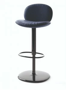 Natuzzi Высокий поворотный кожаный табурет со спинкой Dove